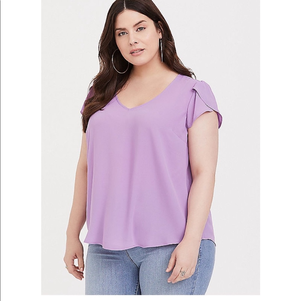 Torrid lavender split sleeve blouse